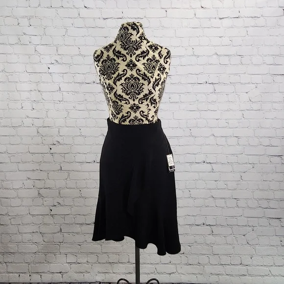 Nine West Skirts Nine West Black Asymmetrical Ruffle Highlow - Main Image